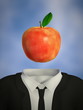 Red apple as head