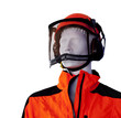 casque et vêtements orange fluorescent de sécurité