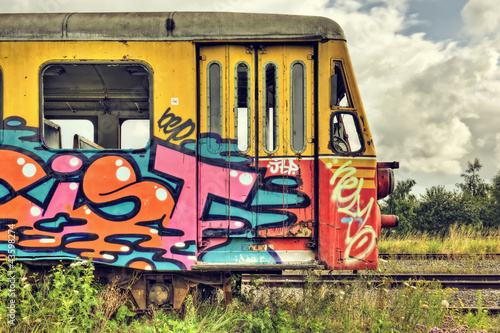 Photo: Abandoned tagged railcar Abandoned tagged railcar