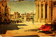 The Venetian square - old paper - old card