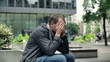 Video: Sad, depressed young man in the city Sad, depressed young man in the city