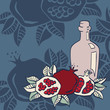 Pomegranates seamless background, Vector
