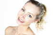 Attractive happy smiling young blonde woman