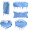 Illustration: set of blue frames set of blue frames