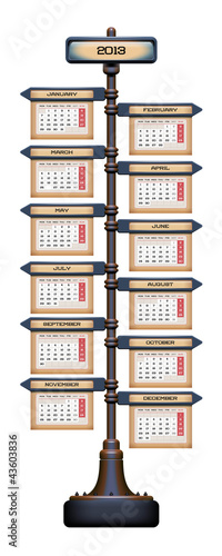 Vector: Sign Post Calendar 2013 Sign Post Calendar 2013