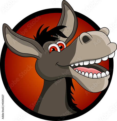 Vektor: Donkey head cartoon Donkey head cartoon