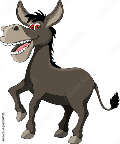 Vektor: funny donkey cartoon smiling funny donkey cartoon smiling