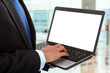 working with laptop