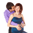 A portrait of a couple in the studio