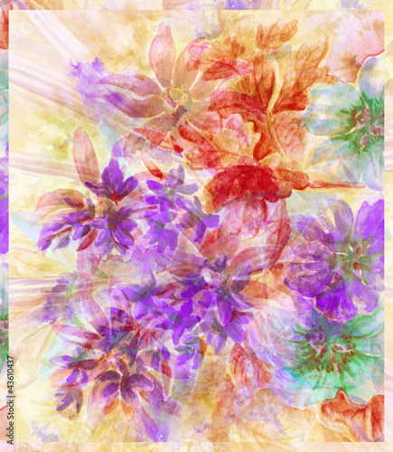 Illustration: Water colour, abstract flowers Water colour, abstract flowers