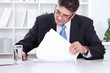 Businessman reading documents