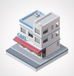 Vector isometric cafe