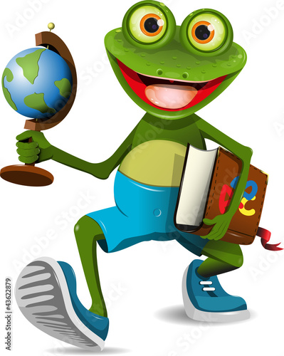 Vector: frog student frog student