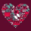 Dj Music icons love heart