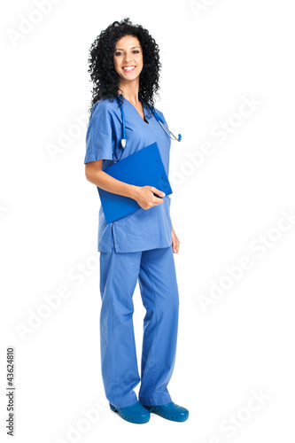 Photo: Full length nurse isolated on white Full length nurse isolated on white