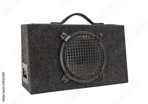 Photo: Old Car Audio Boom Box Woofer Isolated Old Car Audio Boom Box Woofer Isolated