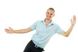 smiling man bragging