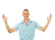 smiling man bragging