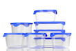 Plastic containers for food isolated on white