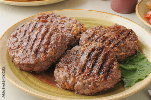 Photo: Thick and juicy hamburger patties Thick and juicy hamburger patties