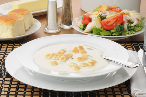 Photo: Oyster stew with crab salad Oyster stew with crab salad
