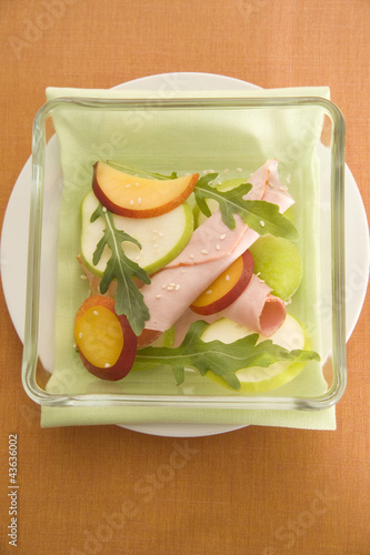 Photo: Fruits salad with ham Fruits salad with ham