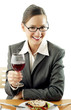 Businesswoman dining