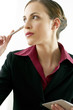 Businesswoman holding a pen