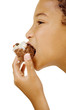 Boy eating cake