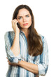 Annoyed woman on the phone