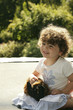 Young girl with her guinea pig