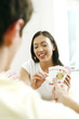 Couple spending their free time playing cards