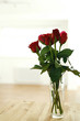 Red roses in a vase