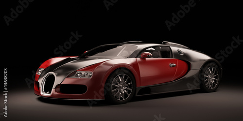 Super sportowe Bugatti czarno-czerwone