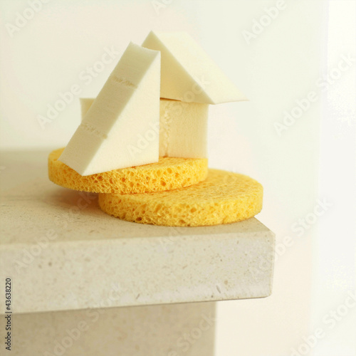 Photo: Bars of soap and sponge Bars of soap and sponge