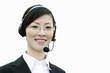 Businesswoman with telephone headset