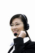 Businesswoman talking on the telephone headset
