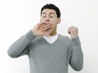 Man yawning