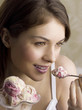 Woman eating ice cream