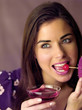 Woman having a cocktail drink