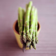 Asparagus put on a small pot