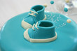 blue baby cake with shoes