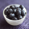 Close up of some blueberries in a bowl