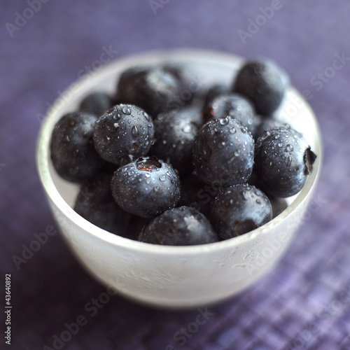 Photo: Close up of some blueberries in a bowl Close up of some blueberries in a bowl