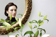 Mirror reflection of woman