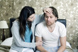A woman caring for her boyfriend