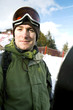 Man in warm clothing and ski goggles