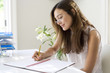 Woman working at her desk in a home office
