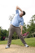 Senior man exercising