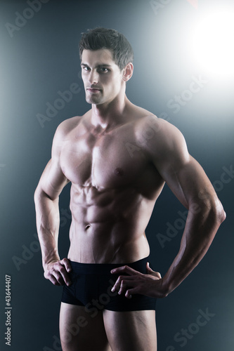 Photo: Portrait of a young sexy shirtless man in underwear Portrait of a young sexy shirtless man in underwear